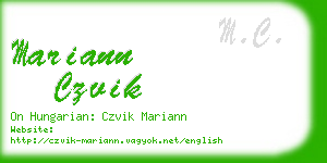 mariann czvik business card